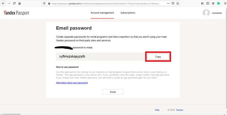 copy this password