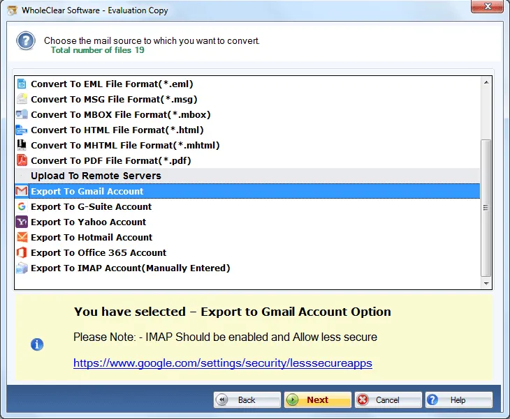 choose gmail format