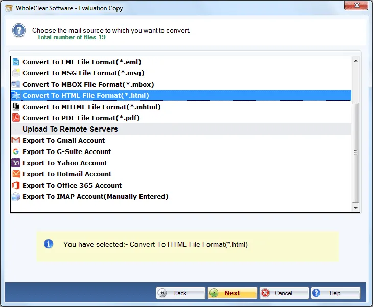 select mhtml format