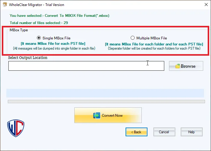 choose single or multiple mbox