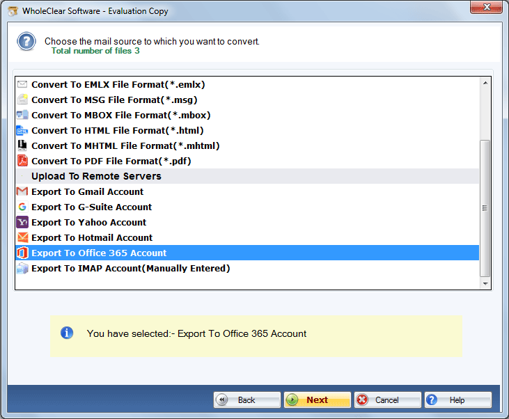 choose office 365 format