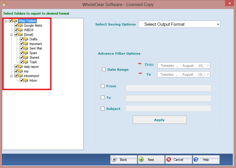 select output format