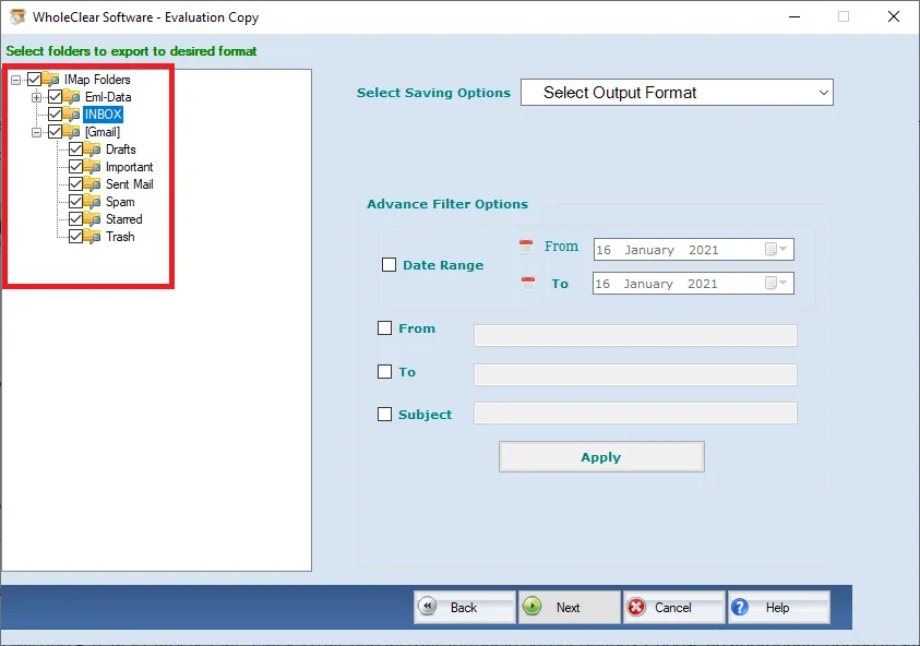 select output option