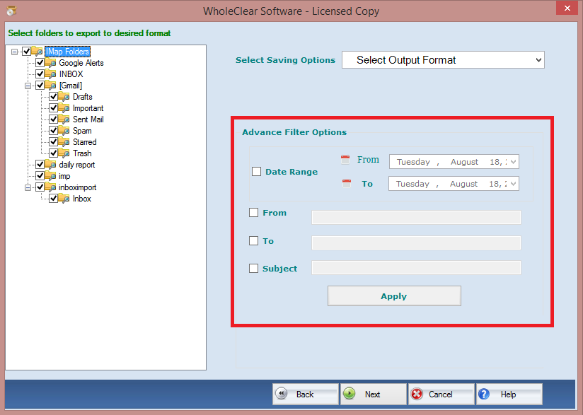 advance filter option