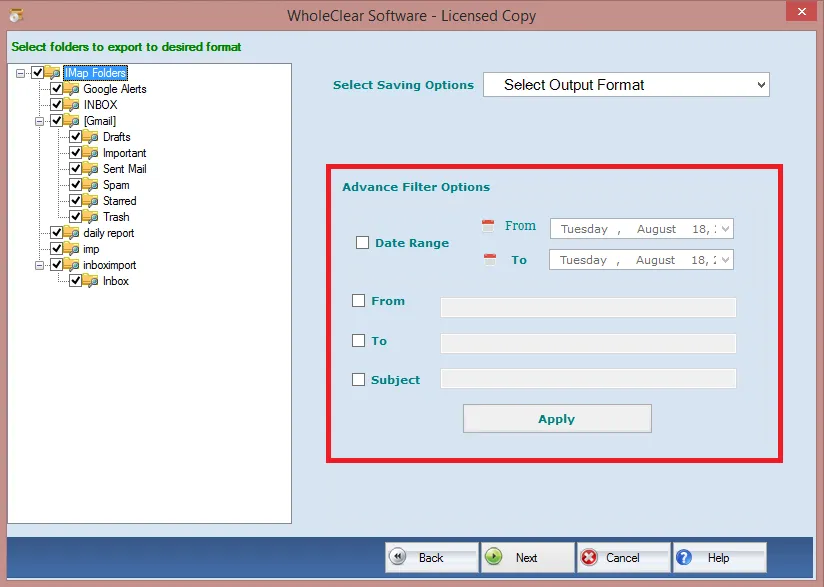 advance filter options