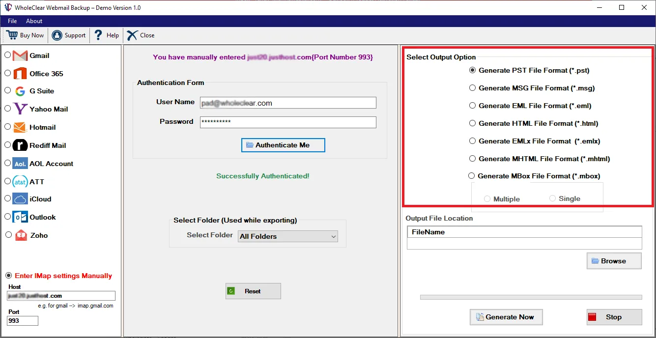 choose file format