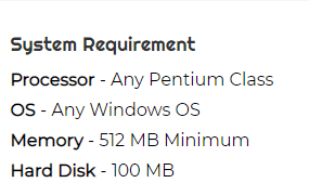 system requirement