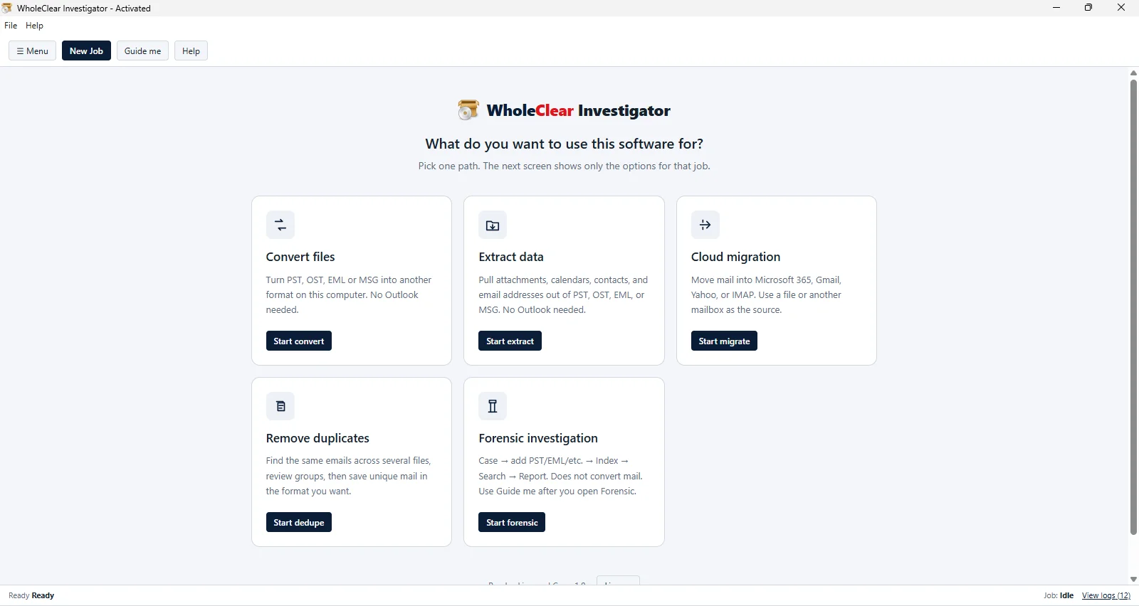 WholeClear Investigator Overview